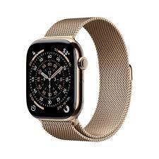Apple Watch Series 11 GPS + Cellular 46 mm - guld titan med guld Milanese Loop (M/L)