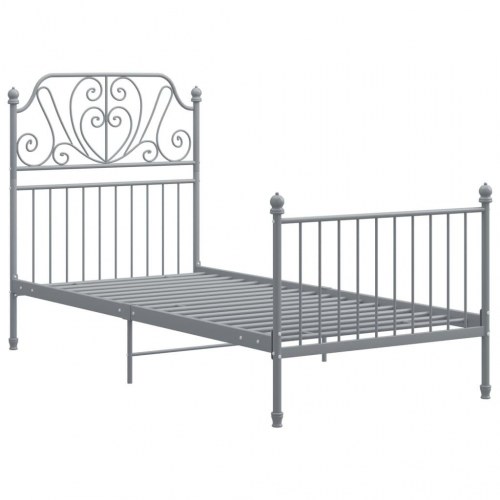 Sengestel i metal 90×200 cm - grå, med lamelbund