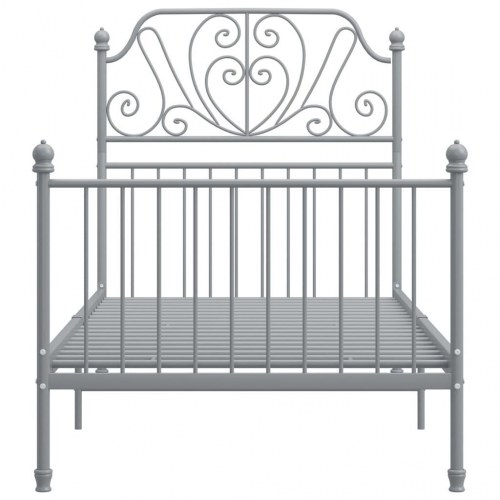 Sengestel i metal 90×200 cm - grå, med lamelbund