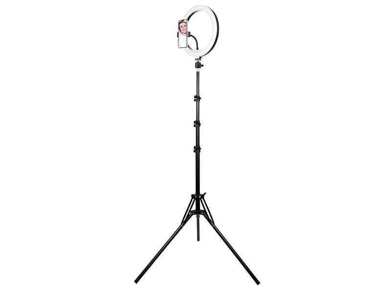 Tracer RING 30 cm ring light med stativ 210 cm – LED lyssløjfe til video og makeup billede