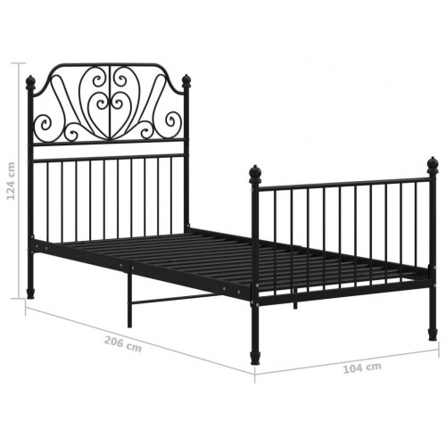 Sengestel 100×200 cm i metal - sort