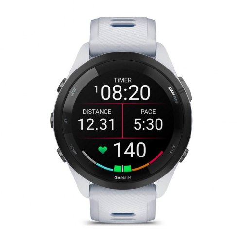 Garmin Forerunner 265 - 46 mm AMOLED løbeur med GPS, Wi‑Fi - sort/hvid
