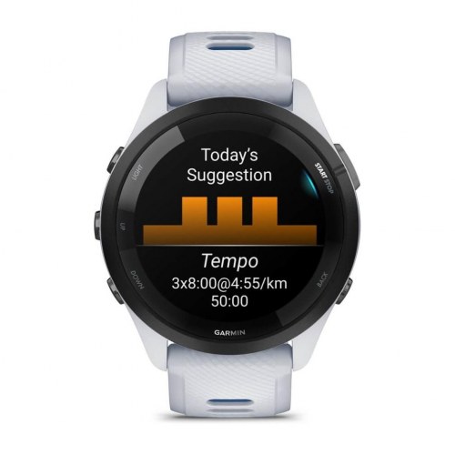 Garmin Forerunner 265 - 46 mm AMOLED løbeur med GPS, Wi‑Fi - sort/hvid