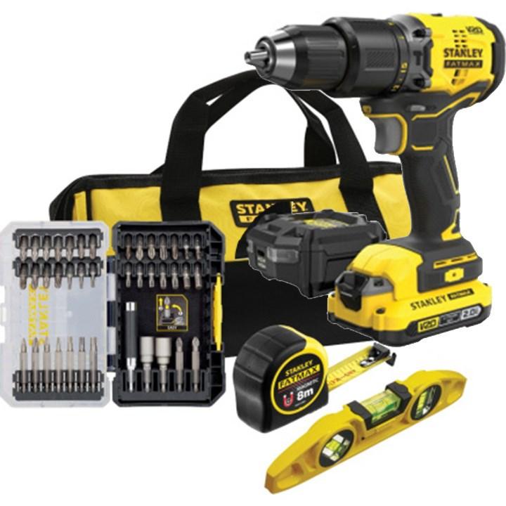 STANLEY FATMAX SFMCK101D1S bore-/skruemaskinesæt med tilbehør 18 V