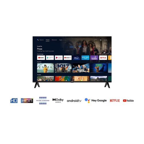 TCL S54 32S5400A 32" HD Smart TV – Android TV, mørk sølv
