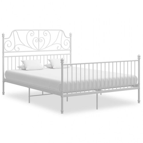 Sengestel i metal 160 x 200 cm - hvid dobbeltseng