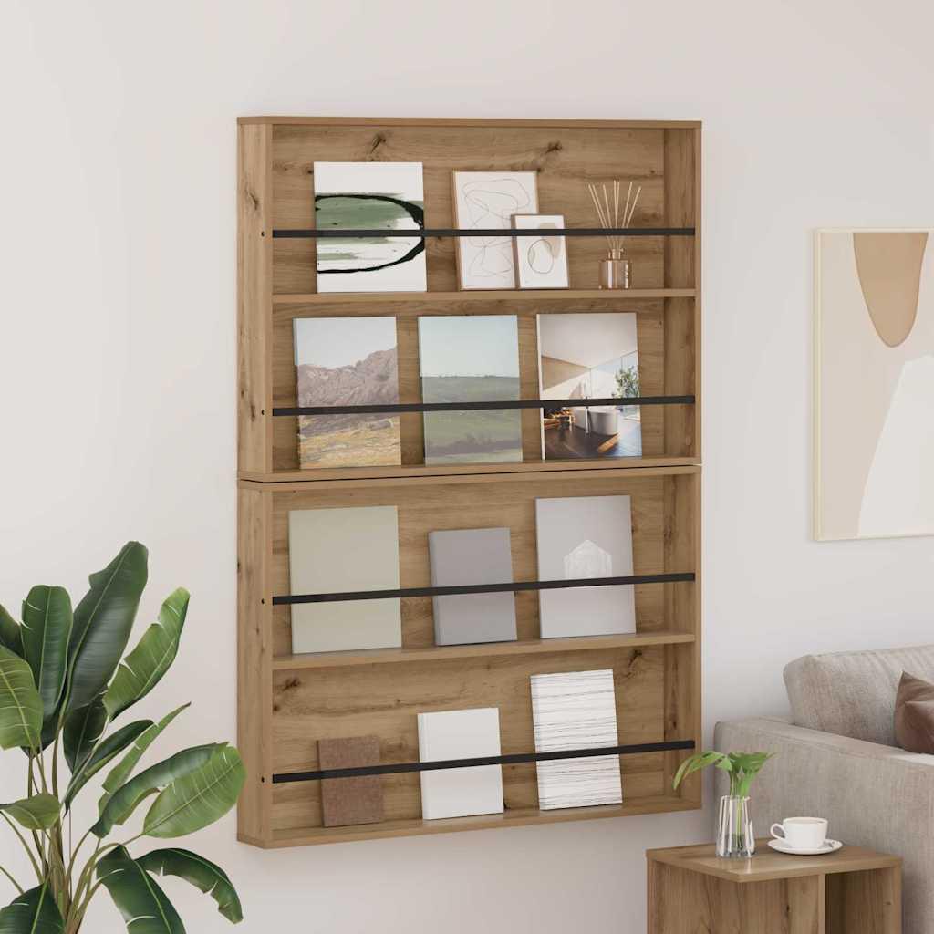 Magasin Rack med hylde 2 stk Artisan Egetræ 100 x 12 x 70 cm