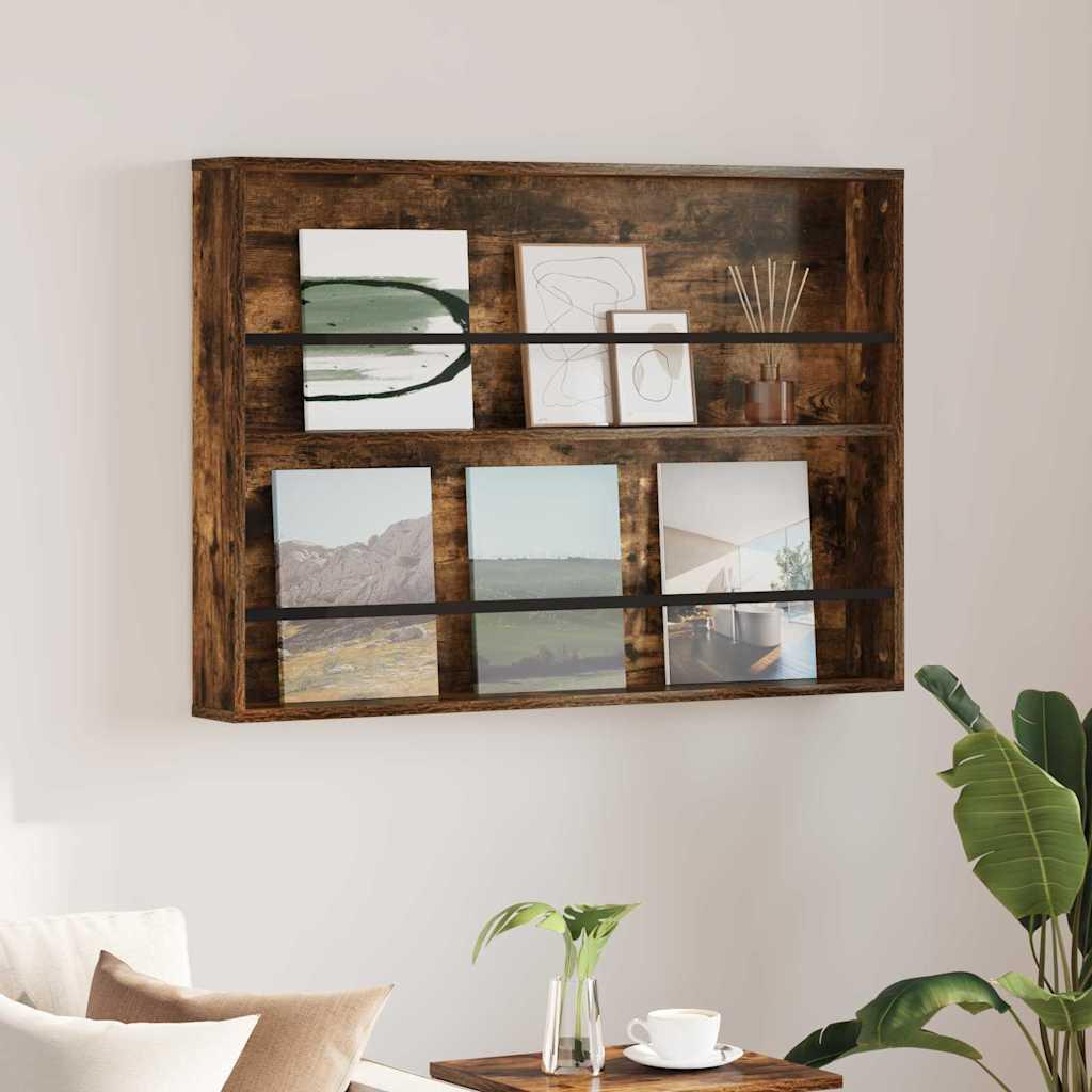 Magasin Rack Med Hylde Konstrueret Træ - Røget eg / 100 x 12 x 70 cm