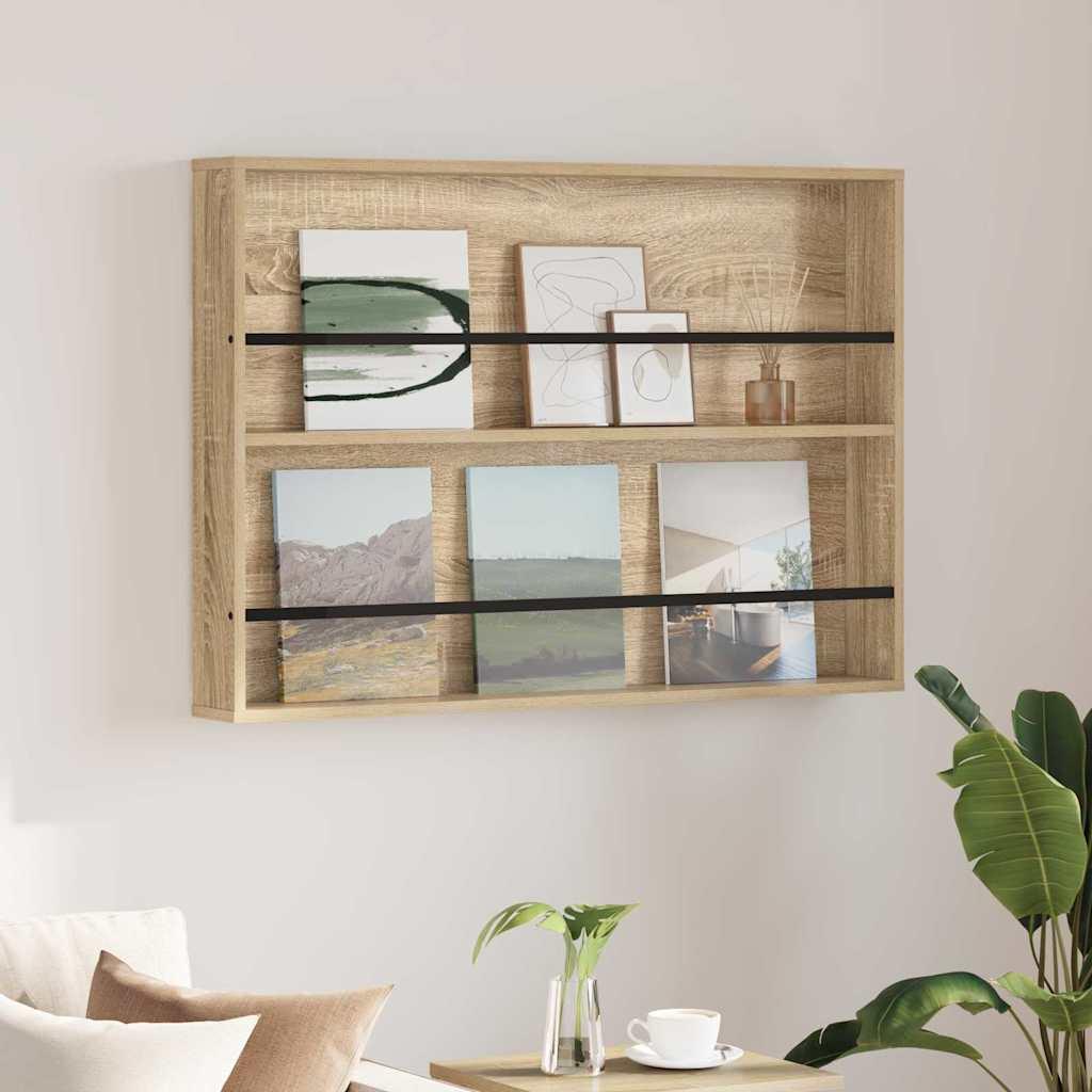 Magasin Rack Med Hylde Konstrueret Træ - Sonoma-eg / 100 x 12 x 70 cm