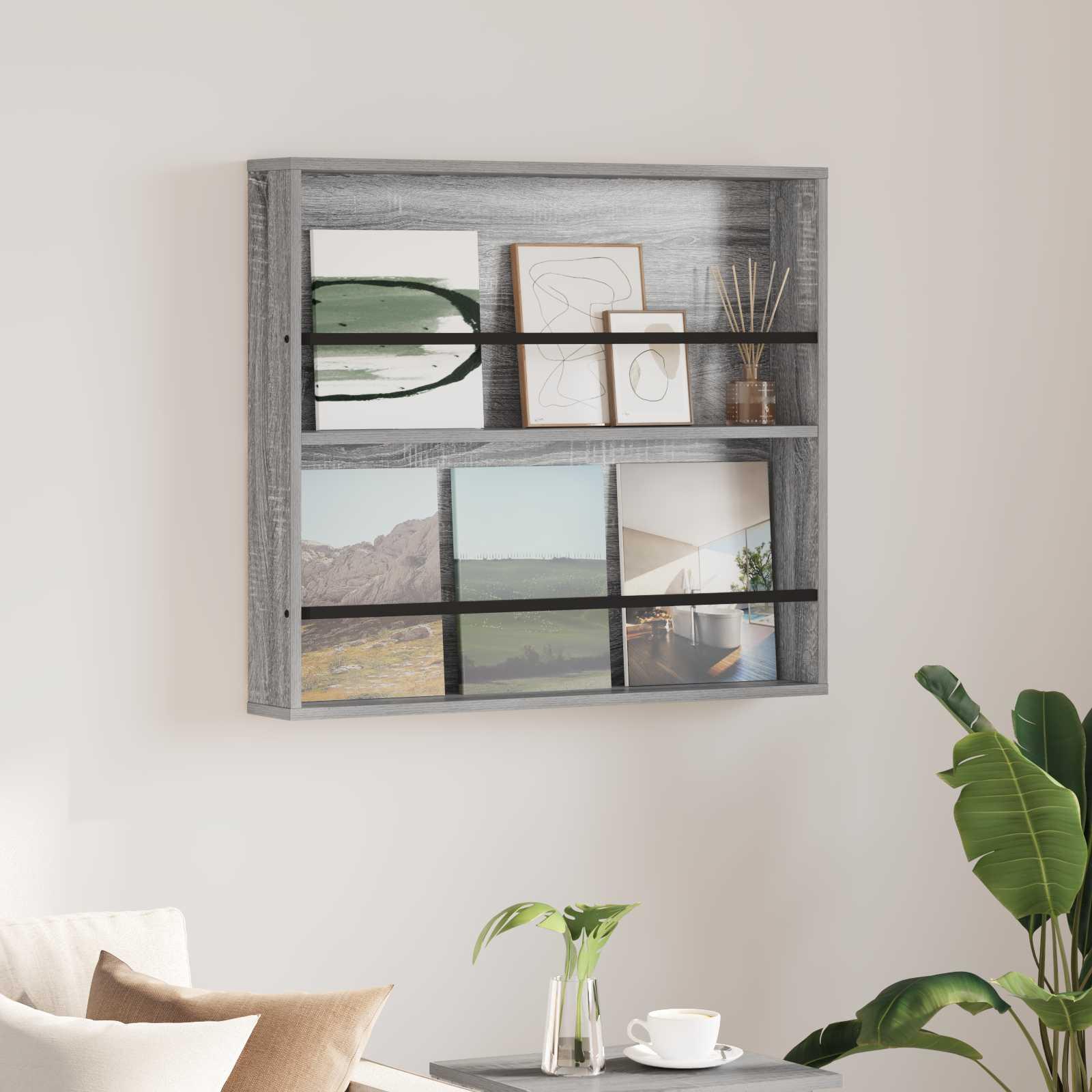 Magasin Rack Med Hylde Konstrueret Træ - Grå sonoma-eg / 80 x 12 x 70 cm