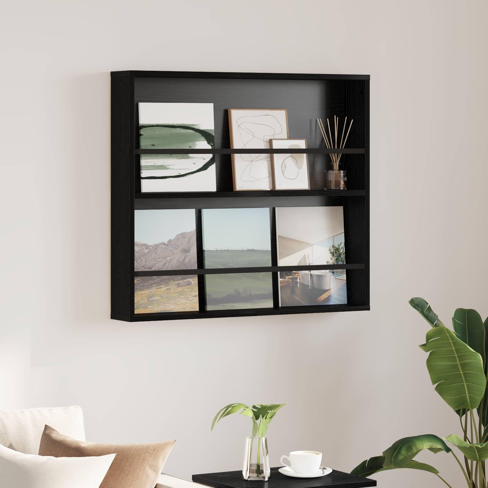 Magasin Rack Med Hylde Konstrueret Træ - Sort eg / 80 x 12 x 70 cm