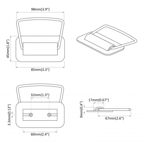 Skab Håndtag 12 stk Oliven grøn 85 x 45 mm Metal