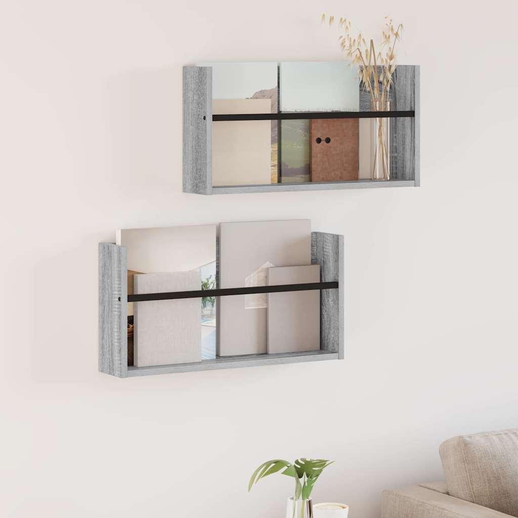 Magasin Rack 2 stk Grå Sonoma 60 x 12 x 30 cm Konstrueret træ