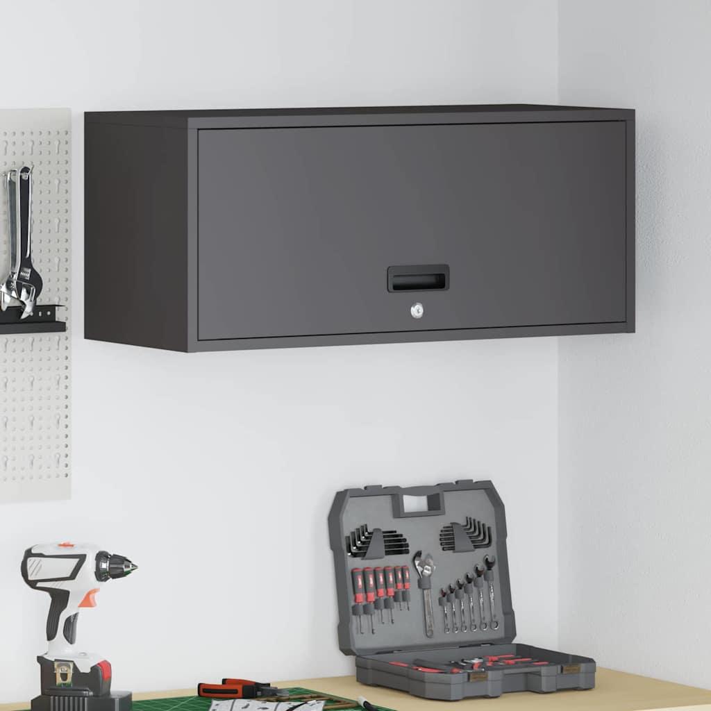 Vægbeslag til Garage Sort 80 x 33 x 35 cm Pulverlakeret stål