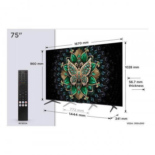TCL 75C6K 75" QD Mini LED 4K Ultra HD QLED Smart TV