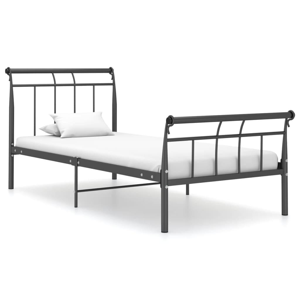 Sengestel 90x200 cm metal sort