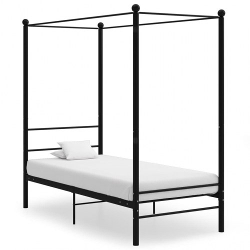 Sengestel til himmelseng 100×200 cm - metal, sort