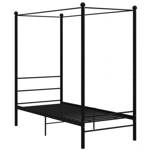 Sengestel til himmelseng 100×200 cm - metal, sort