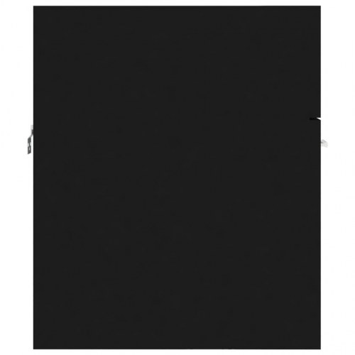 Vaskeskab med indbygget håndvask konstrueret træ sort