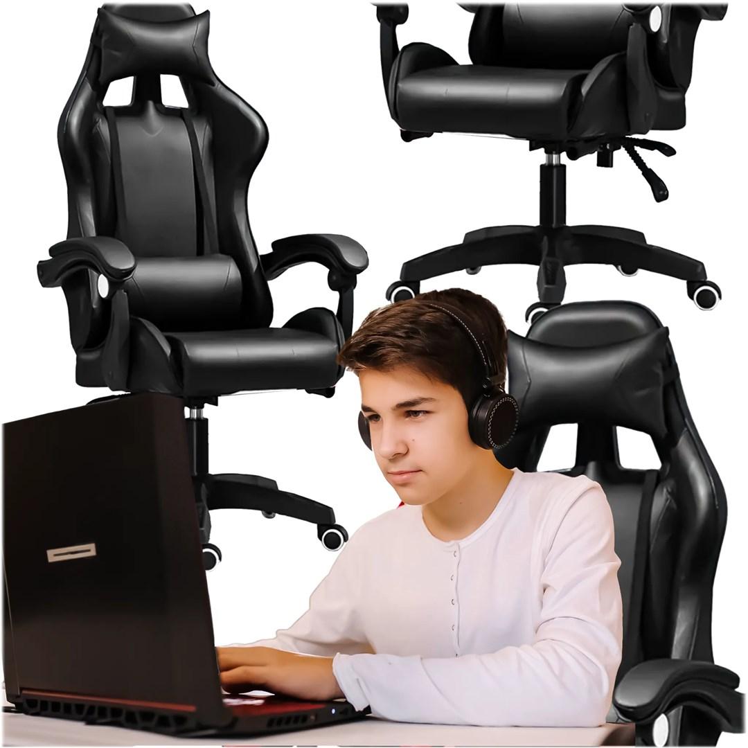EXTRALINK GAMING FOTEL GAMINGOWY BIUROWY OBROTOWY KUBELKOWY CZARNY G-524