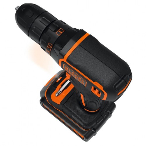 Black+Decker BDCDC18KB-QW 18V skruemaskine/bor - nøglefri, sort/orange