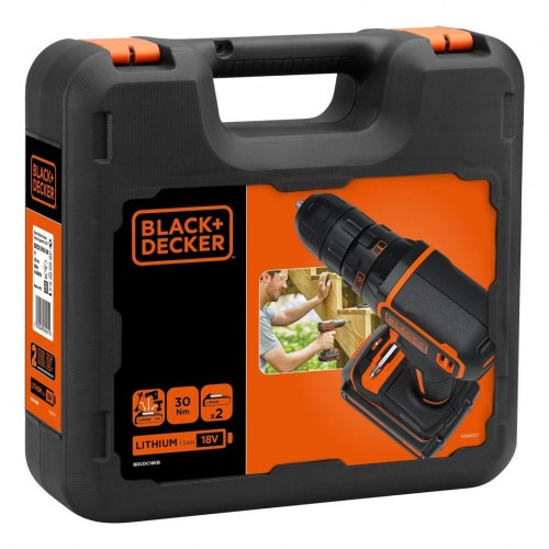 Black+Decker BDCDC18KB-QW 18V skruemaskine/bor - nøglefri, sort/orange