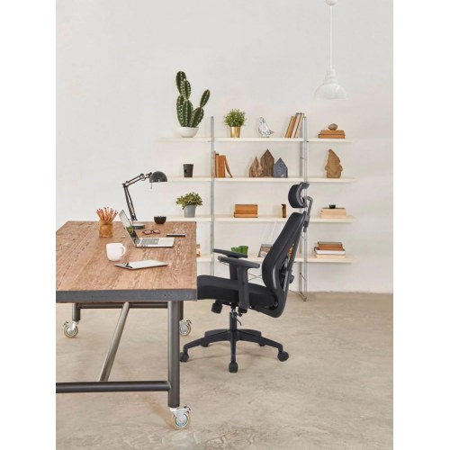 Activejet T5 ergonomisk kontorstol - sort mesh, justerbar