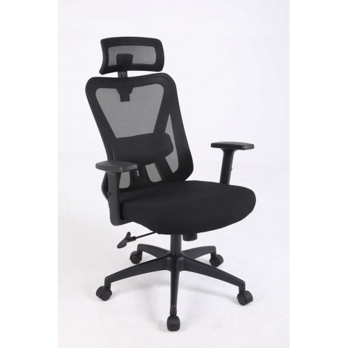 Activejet T5 ergonomisk kontorstol - sort mesh, justerbar