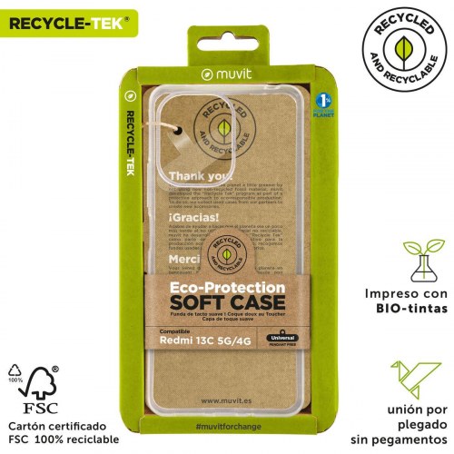 Muvit for Change mobilcover til Redmi 13C 5G/4G - gennemsigtig