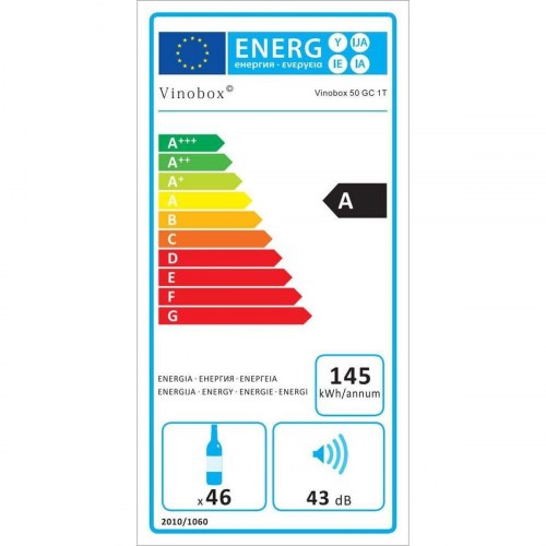Vinobox Vinotek Vinobox V50GC1TI - sort vinkøleskab 50 flasker