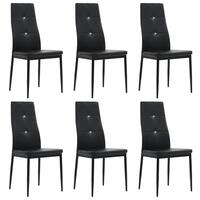 Spisebordsstole 6 stk. kunstlæder sort