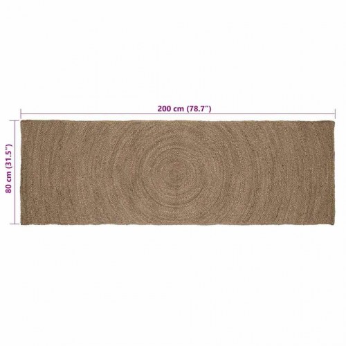 Områdetæppe i jute - grå 80 × 200 cm, håndvævet løber