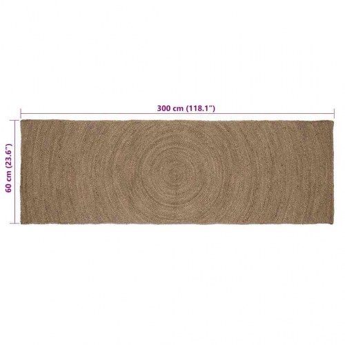 Områdetæppe i jute - grå løber 60 × 300 cm, håndvævet
