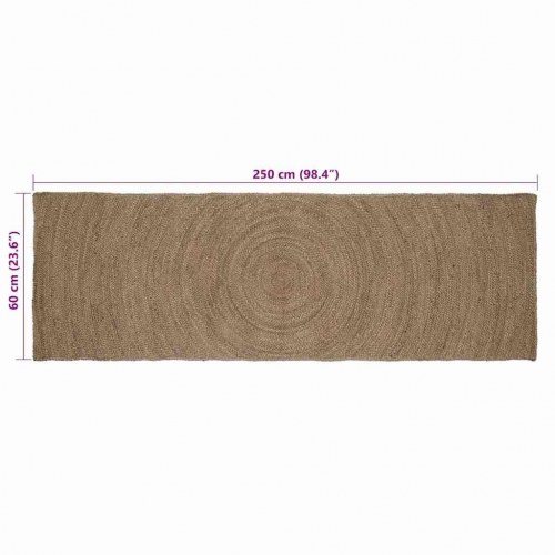 Områdetæppe i jute - grå 60 × 250 cm, håndvævet løber