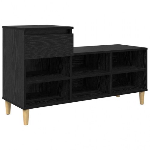 Skoopbevaringsbænk 102 x 36 x 60 cm - sort eg