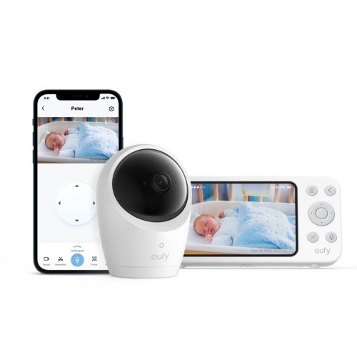 eufy E20 babyalarm med kamera - Wi‑Fi, 304,8 m, hvid