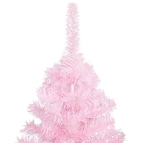 Kunstigt juletræ med fod 120 cm PVC lyserød
