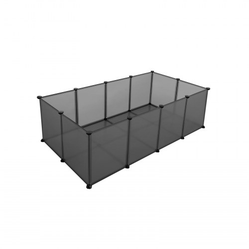 Kæledyr legehegn til smådyr - SONGMICS, transparent plast med bund, grå 143 × 73 × 46 cm