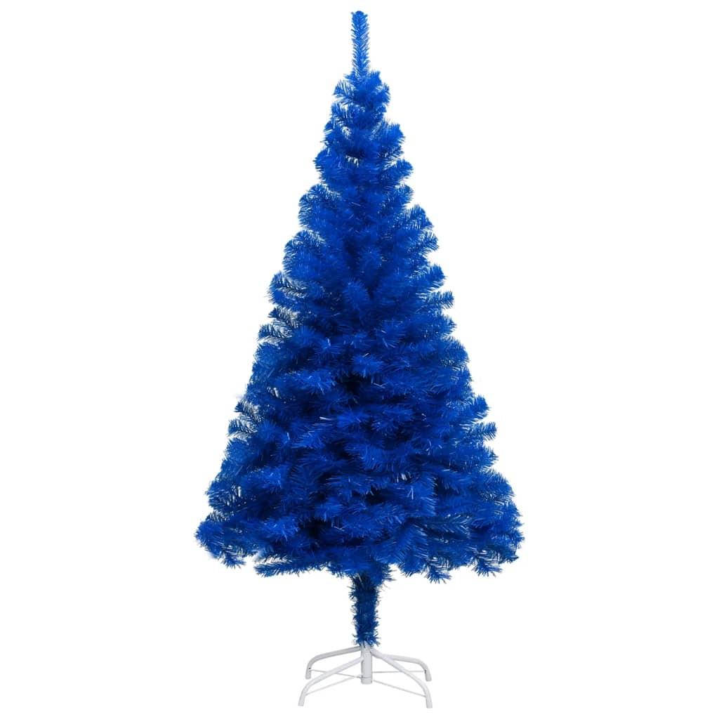 Kunstigt juletræ med fod 120 cm PVC blå