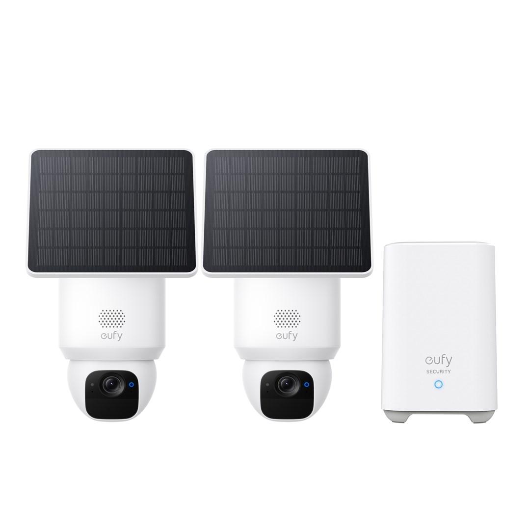 eufy SoloCam E30 2-pak + HomeBase 2 - udendørs IP-kamera med sol og batteri, 2048×1080, vægmontering