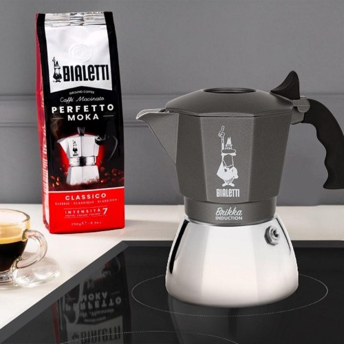 Bialetti Brikka Induction – mokkakande til induktion, sort/blank stål