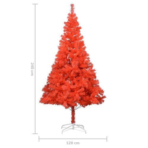 Kunstigt juletræ med juletræsfod 240 cm PVC rød