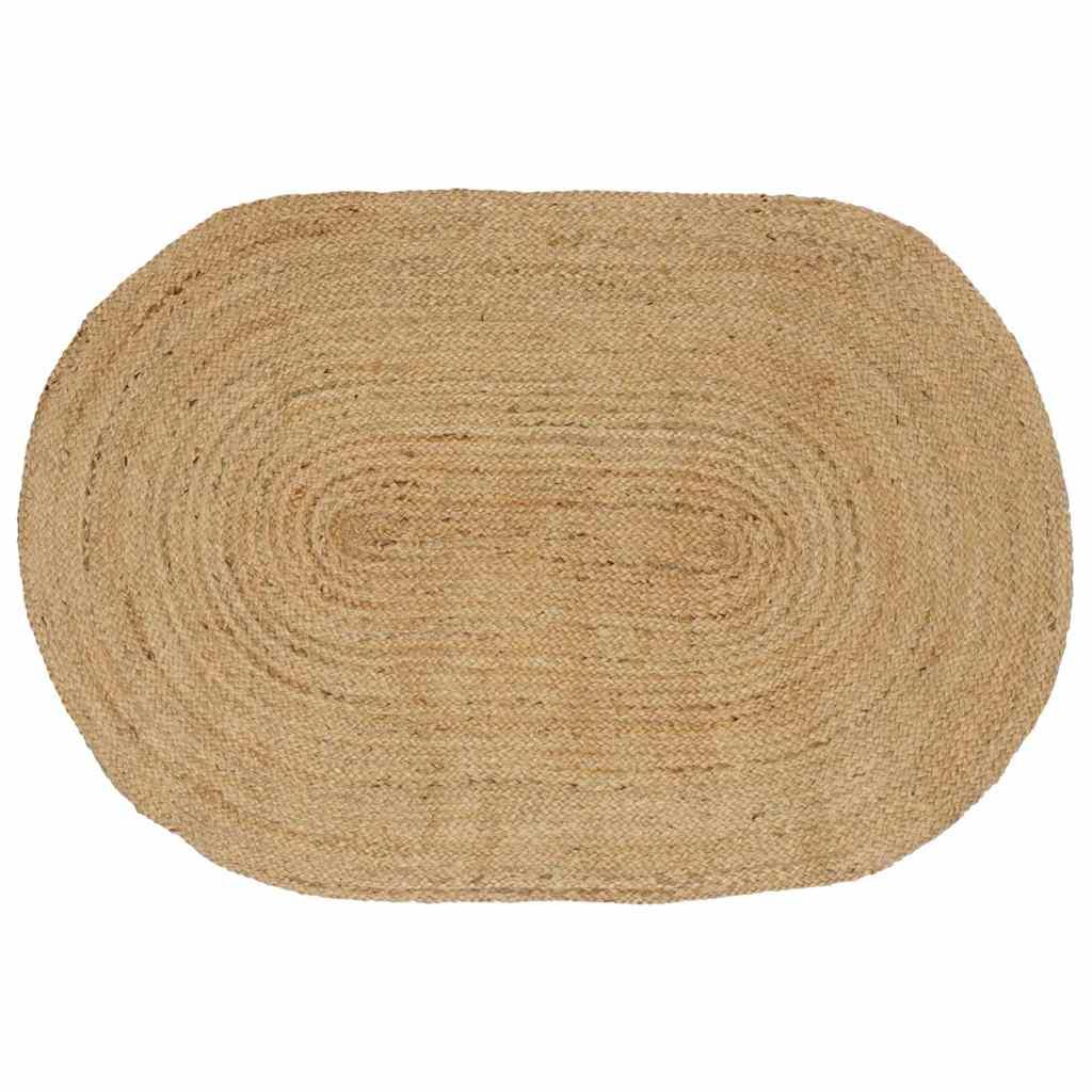 Tæppe Naturlig og sort 300 x 300 cm Jute