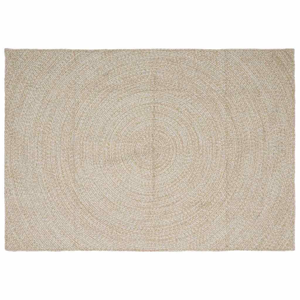Tæppe Natur og hvid 160 x 230 cm Jute