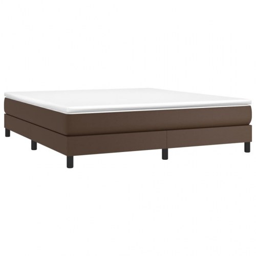 Boxspring sengeramme 180x200 cm i kunstlæder - brun