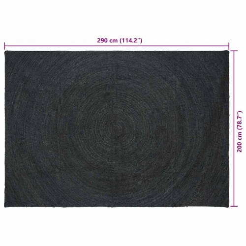 Områdetæppe i jute - mørkegrå 200 × 290 cm