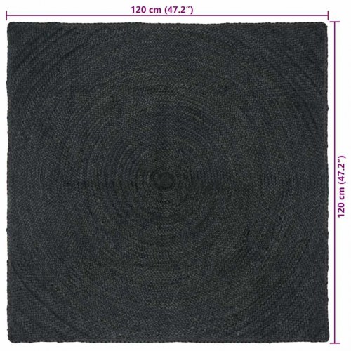Områdetæppe i jute - mørkegrå 120 × 120 cm