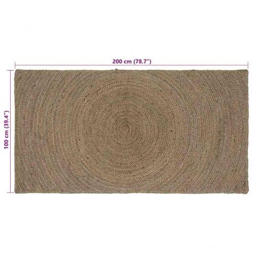 Områdetæppe i jute - grå 100 × 200 cm, håndvævet
