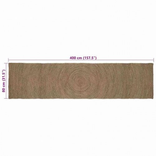 Områdetæppe i jute - grå løber 80 × 400 cm, håndvævet