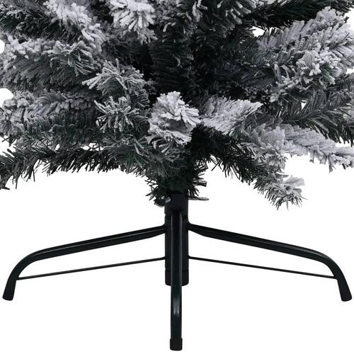 Smalt kunstigt juletræ med sne 120 cm PVC grøn